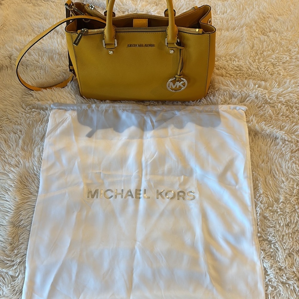 Michael Kors Yellow Satchel Bag - Picture 6 of 10